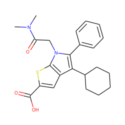 CN(C)C(=O)Cn1c(-c2ccccc2)c(C2CCCCC2)c2cc(C(=O)O)sc21 ZINC000036350454