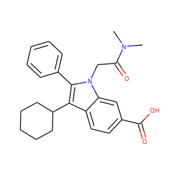 CN(C)C(=O)Cn1c(-c2ccccc2)c(C2CCCCC2)c2ccc(C(=O)O)cc21 ZINC000013609942