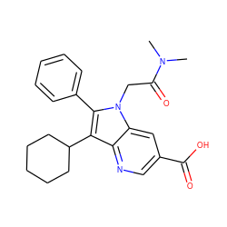 CN(C)C(=O)Cn1c(-c2ccccc2)c(C2CCCCC2)c2ncc(C(=O)O)cc21 ZINC000036350433