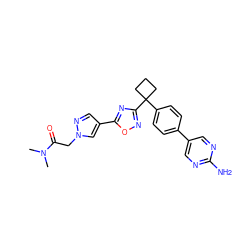 CN(C)C(=O)Cn1cc(-c2nc(C3(c4ccc(-c5cnc(N)nc5)cc4)CCC3)no2)cn1 ZINC000149766202