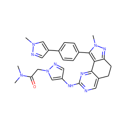 CN(C)C(=O)Cn1cc(Nc2ncc3c(n2)-c2c(nn(C)c2-c2ccc(-c4cnn(C)c4)cc2)CC3)cn1 ZINC000224943925