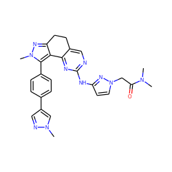 CN(C)C(=O)Cn1ccc(Nc2ncc3c(n2)-c2c(nn(C)c2-c2ccc(-c4cnn(C)c4)cc2)CC3)n1 ZINC000224949227