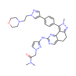 CN(C)C(=O)Cn1ccc(Nc2ncc3c(n2)-c2c(nn(C)c2-c2ccc(-c4cnn(CCN5CCOCC5)c4)cc2)CC3)n1 ZINC000205259638