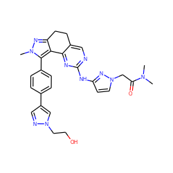 CN(C)C(=O)Cn1ccc(Nc2ncc3c(n2)-c2c(nn(C)c2-c2ccc(-c4cnn(CCO)c4)cc2)CC3)n1 ZINC000224942271