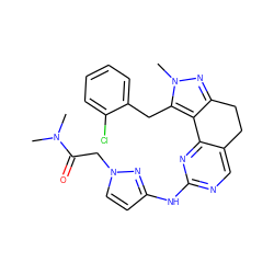 CN(C)C(=O)Cn1ccc(Nc2ncc3c(n2)-c2c(nn(C)c2Cc2ccccc2Cl)CC3)n1 ZINC000169702341