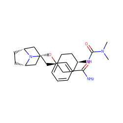 CN(C)C(=O)N[C@H]1CC[C@@H](CCN2[C@H]3CC[C@@H]2C[C@H](Oc2cccc(C(N)=O)c2)C3)CC1 ZINC000101363729