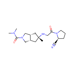 CN(C)C(=O)N1C[C@H]2C[C@@](C)(NCC(=O)N3CCC[C@H]3C#N)C[C@H]2C1 ZINC000101349627