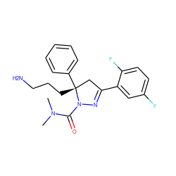 CN(C)C(=O)N1N=C(c2cc(F)ccc2F)C[C@@]1(CCCN)c1ccccc1 ZINC000034604066