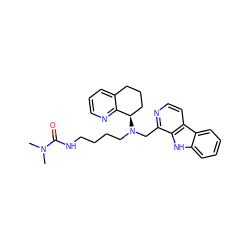 CN(C)C(=O)NCCCCN(Cc1nccc2c1[nH]c1ccccc12)[C@@H]1CCCc2cccnc21 ZINC000208474033