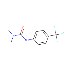 CN(C)C(=O)Nc1ccc(C(F)(F)F)cc1 ZINC000003184503