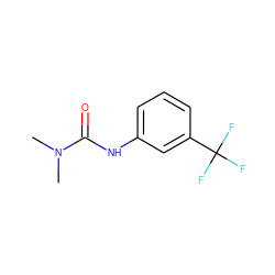 CN(C)C(=O)Nc1cccc(C(F)(F)F)c1 ZINC000002038834