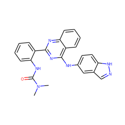 CN(C)C(=O)Nc1ccccc1-c1nc(Nc2ccc3[nH]ncc3c2)c2ccccc2n1 ZINC000149309751