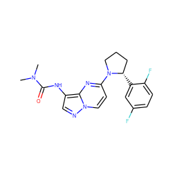 CN(C)C(=O)Nc1cnn2ccc(N3CCC[C@@H]3c3cc(F)ccc3F)nc12 ZINC000118386770