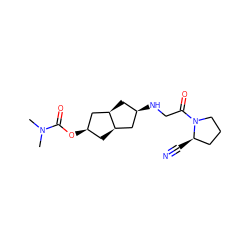 CN(C)C(=O)O[C@@H]1C[C@@H]2C[C@H](NCC(=O)N3CCC[C@H]3C#N)C[C@@H]2C1 ZINC000101349640