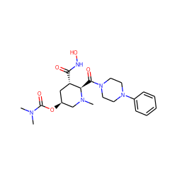 CN(C)C(=O)O[C@H]1C[C@H](C(=O)NO)[C@@H](C(=O)N2CCN(c3ccccc3)CC2)N(C)C1 ZINC000045261621