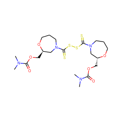 CN(C)C(=O)OC[C@@H]1CN(C(=S)SSC(=S)N2CCCO[C@H](COC(=O)N(C)C)C2)CCCO1 ZINC001772653735