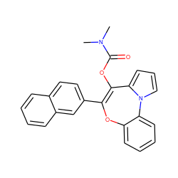 CN(C)C(=O)OC1=C(c2ccc3ccccc3c2)Oc2ccccc2-n2cccc21 ZINC000055789886