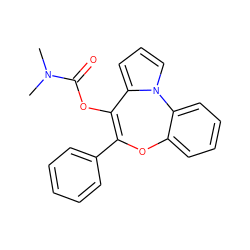 CN(C)C(=O)OC1=C(c2ccccc2)Oc2ccccc2-n2cccc21 ZINC000055669664