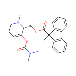 CN(C)C(=O)OC1=CCCN(C)[C@@H]1COC(=O)C(C)(c1ccccc1)c1ccccc1 ZINC000013472430