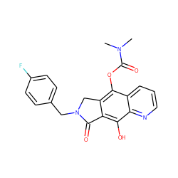 CN(C)C(=O)Oc1c2c(c(O)c3ncccc13)C(=O)N(Cc1ccc(F)cc1)C2 ZINC000035001649