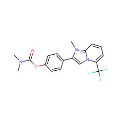 CN(C)C(=O)Oc1ccc(-c2cn3c(C(F)(F)F)cccc3[n+]2C)cc1 ZINC000049037172