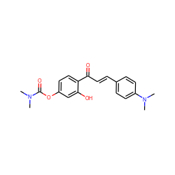 CN(C)C(=O)Oc1ccc(C(=O)/C=C/c2ccc(N(C)C)cc2)c(O)c1 ZINC001772621156