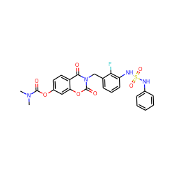 CN(C)C(=O)Oc1ccc2c(=O)n(Cc3cccc(NS(=O)(=O)Nc4ccccc4)c3F)c(=O)oc2c1 ZINC000653869565