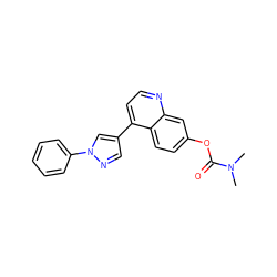 CN(C)C(=O)Oc1ccc2c(-c3cnn(-c4ccccc4)c3)ccnc2c1 ZINC000084632946