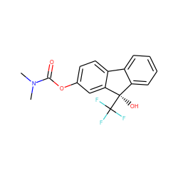 CN(C)C(=O)Oc1ccc2c(c1)[C@](O)(C(F)(F)F)c1ccccc1-2 ZINC000144761224