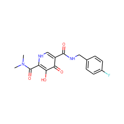 CN(C)C(=O)c1[nH]cc(C(=O)NCc2ccc(F)cc2)c(=O)c1O ZINC000095555461