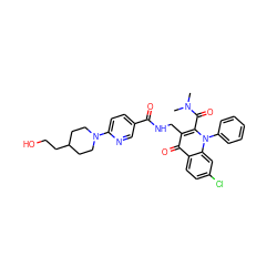 CN(C)C(=O)c1c(CNC(=O)c2ccc(N3CCC(CCO)CC3)nc2)c(=O)c2ccc(Cl)cc2n1-c1ccccc1 ZINC000096170114