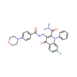 CN(C)C(=O)c1c(CNC(=O)c2ccc(N3CCOCC3)cc2)c(=O)c2ccc(Cl)cc2n1-c1ccccc1 ZINC000096170105