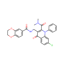 CN(C)C(=O)c1c(CNC(=O)c2ccc3c(c2)OCCO3)c(=O)c2ccc(Cl)cc2n1-c1ccccc1 ZINC000096170109