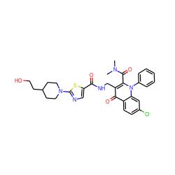 CN(C)C(=O)c1c(CNC(=O)c2cnc(N3CCC(CCO)CC3)s2)c(=O)c2ccc(Cl)cc2n1-c1ccccc1 ZINC000096170117