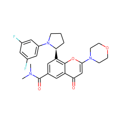 CN(C)C(=O)c1cc([C@@H]2CCCN2c2cc(F)cc(F)c2)c2oc(N3CCOCC3)cc(=O)c2c1 ZINC000203800462