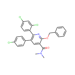 CN(C)C(=O)c1cc(-c2ccc(Cl)cc2)c(-c2ccc(Cl)cc2Cl)nc1OCc1ccccc1 ZINC000028130189