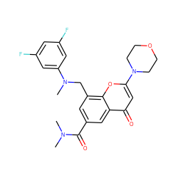 CN(C)C(=O)c1cc(CN(C)c2cc(F)cc(F)c2)c2oc(N3CCOCC3)cc(=O)c2c1 ZINC000299865570