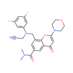 CN(C)C(=O)c1cc(CN(CC#N)c2cc(F)cc(F)c2)c2oc(N3CCOCC3)cc(=O)c2c1 ZINC000653844213