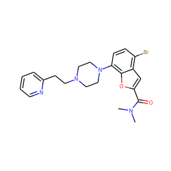 CN(C)C(=O)c1cc2c(Br)ccc(N3CCN(CCc4ccccn4)CC3)c2o1 ZINC000114866996