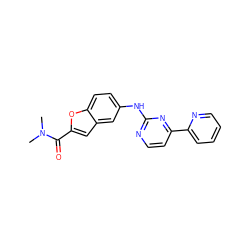 CN(C)C(=O)c1cc2cc(Nc3nccc(-c4ccccn4)n3)ccc2o1 ZINC000144194636