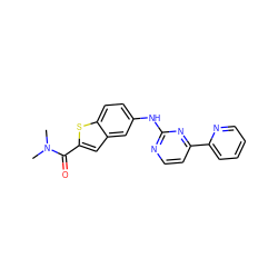 CN(C)C(=O)c1cc2cc(Nc3nccc(-c4ccccn4)n3)ccc2s1 ZINC000144190178