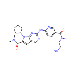 CN(C)C(=O)c1cc2cnc(Nc3ccc(C(=O)N(C)CCN)cn3)nc2n1C1CCCC1 ZINC000117722175