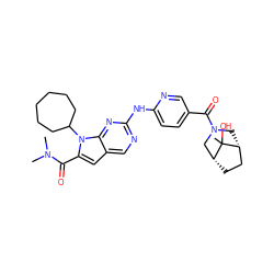 CN(C)C(=O)c1cc2cnc(Nc3ccc(C(=O)N4C[C@@H]5CC[C@H](C4)C5(C)O)cn3)nc2n1C1CCCCCC1 ZINC000118586897