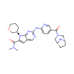 CN(C)C(=O)c1cc2cnc(Nc3ccc(C(=O)N4C[C@@H]5CC[C@H](C4)N5)cn3)nc2n1[C@@H]1CCCOC1 ZINC000118588180