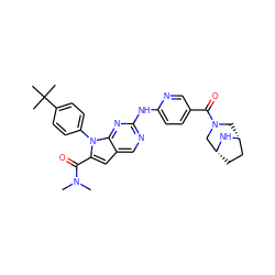 CN(C)C(=O)c1cc2cnc(Nc3ccc(C(=O)N4C[C@@H]5CC[C@H](C4)N5)cn3)nc2n1-c1ccc(C(C)(C)C)cc1 ZINC000118592979