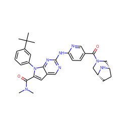 CN(C)C(=O)c1cc2cnc(Nc3ccc(C(=O)N4C[C@@H]5CC[C@H](C4)N5)cn3)nc2n1-c1cccc(C(C)(C)C)c1 ZINC000118592620