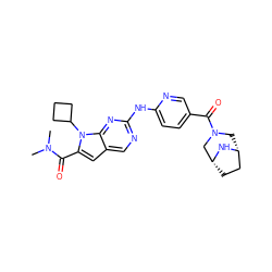 CN(C)C(=O)c1cc2cnc(Nc3ccc(C(=O)N4C[C@@H]5CC[C@H](C4)N5)cn3)nc2n1C1CCC1 ZINC000118582714