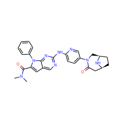 CN(C)C(=O)c1cc2cnc(Nc3ccc(N4C[C@H]5CC[C@@H](CC4=O)N5)cn3)nc2n1-c1ccccc1 ZINC000118590056