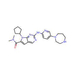 CN(C)C(=O)c1cc2cnc(Nc3ccc(N4CCCNCC4)cn3)nc2n1C1CCCC1 ZINC000117729499