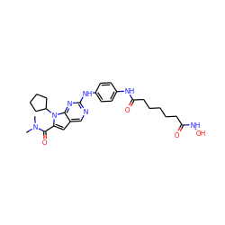 CN(C)C(=O)c1cc2cnc(Nc3ccc(NC(=O)CCCCCC(=O)NO)cc3)nc2n1C1CCCC1 ZINC001772587488